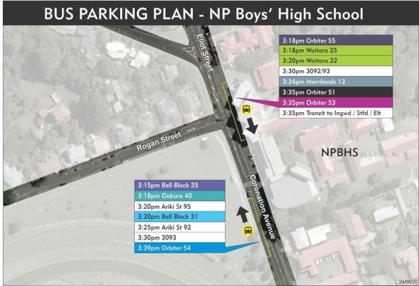 NPBHS school bus parking plan