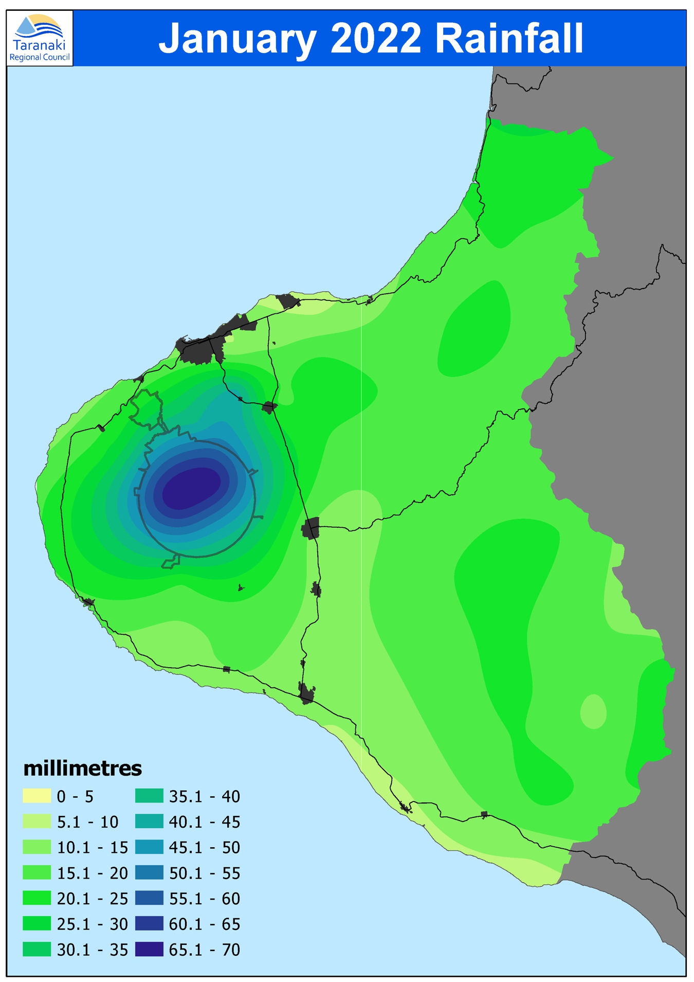 January 2022 rainfall distribution