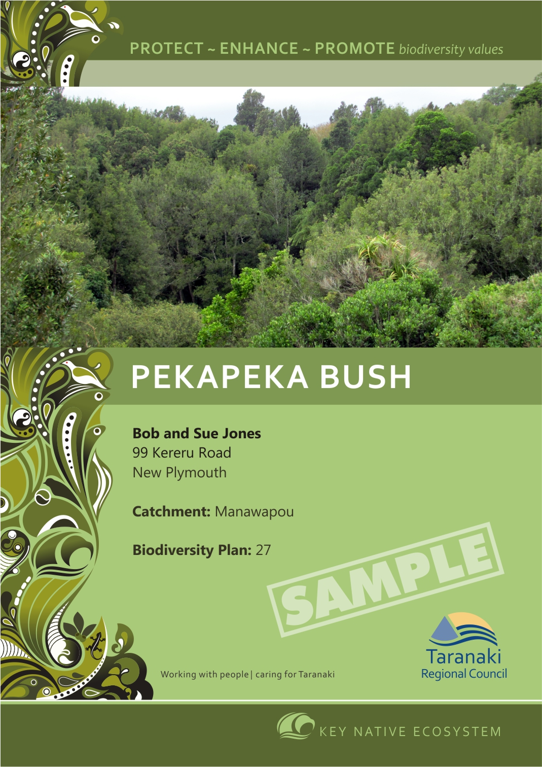 Example of a Biodiversity Plan. 