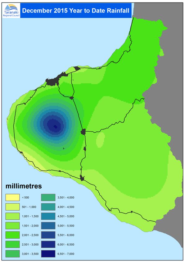 Rainfall distribution in 2015