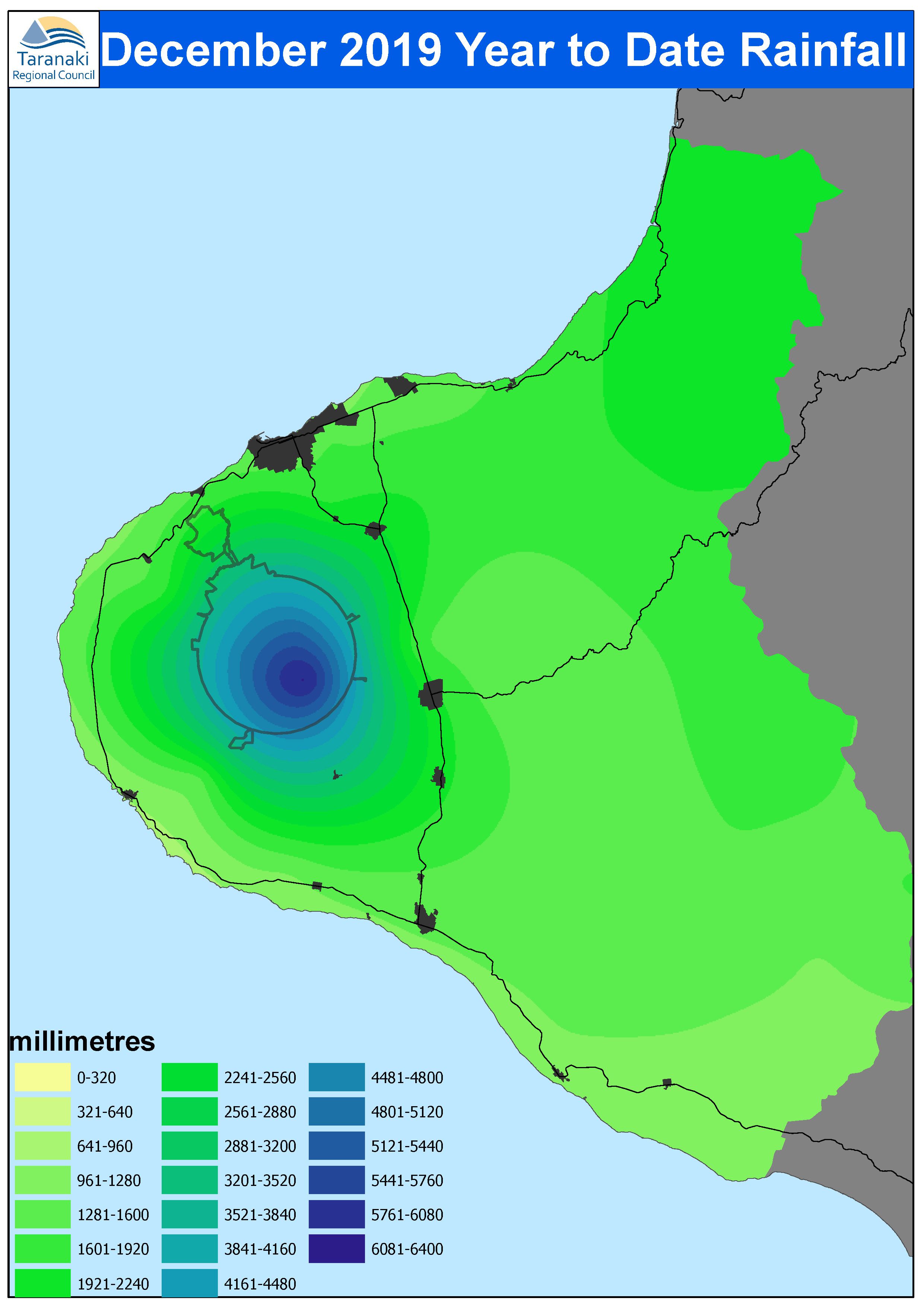 Rainfall distribution in 2019