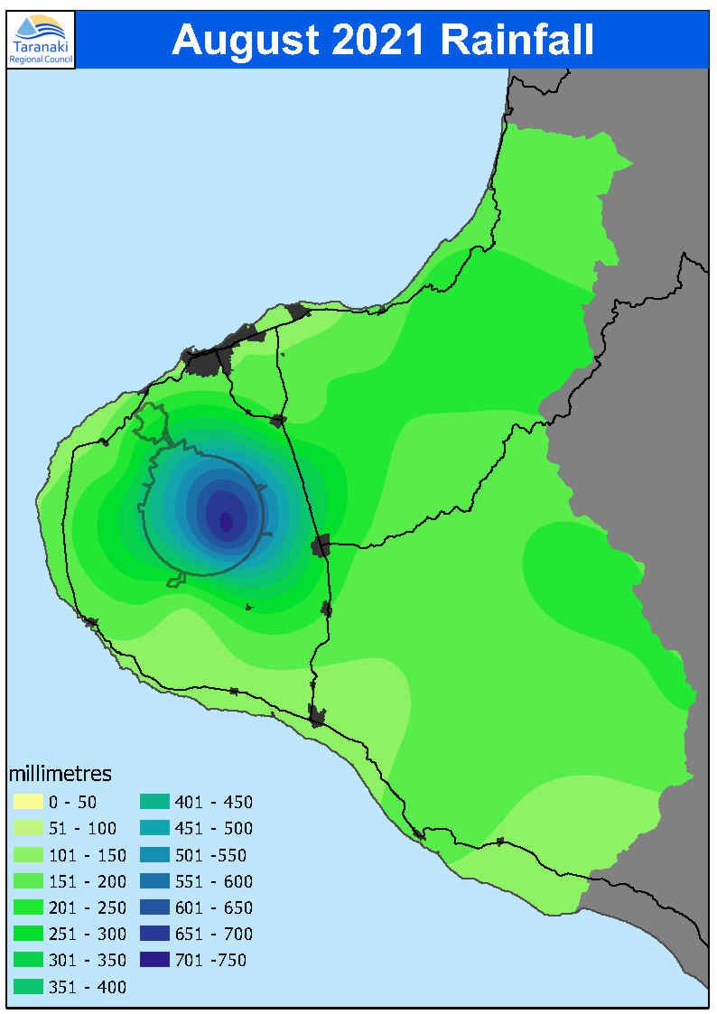 August 2021 rainfall distribution