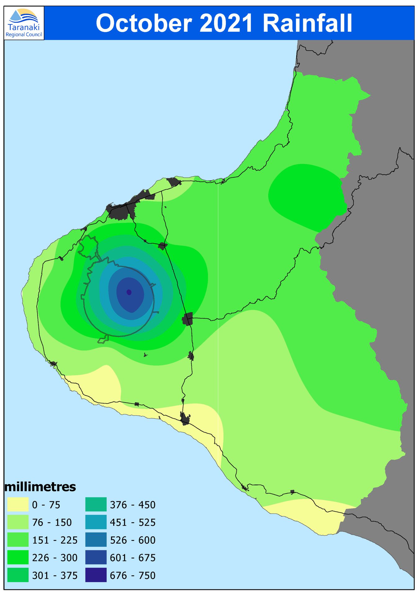 October 2021 rainfall distribution