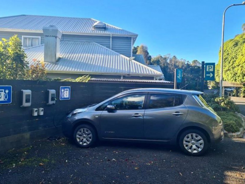 EV charging at Pukeiti EV charging at Pukeiti