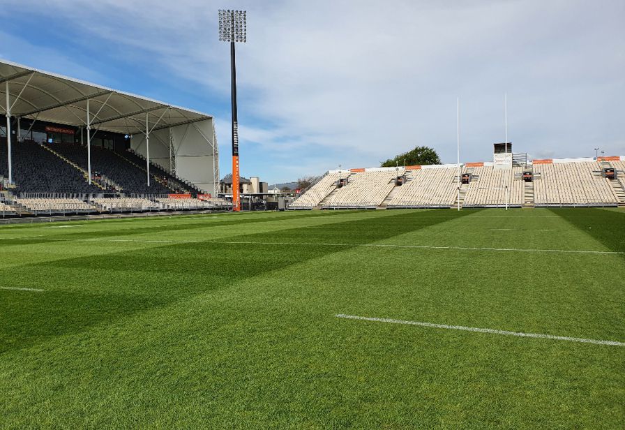 GrassMaster hybrid turf at Orangetheory Stadium, Christchurch