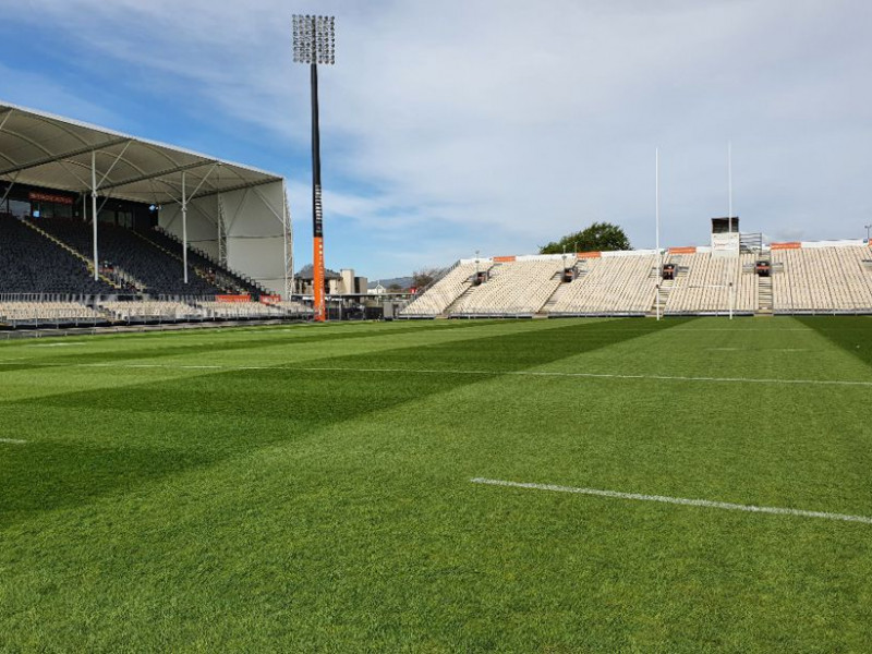 GrassMaster hybrid turf at Orangetheory Stadium, Christchurch