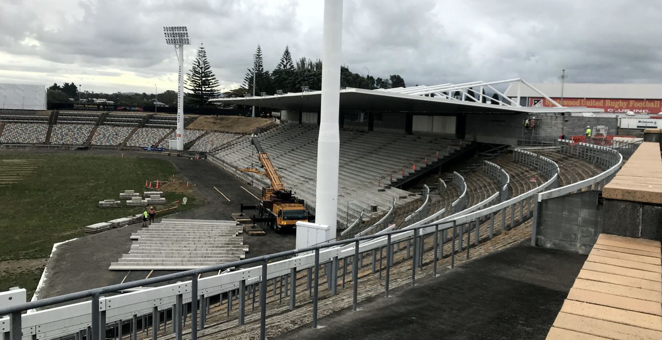 Yarrow Stadium West Stand removal of bleachers March 2021 Yarrow Stadium West Stand removal of bleachers March 2021