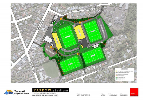 Yarrow Stadium is to get a new East Stand as part of changes announced today to the repair and refurbishment project. 