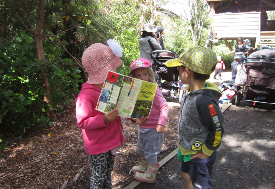 Photo of children discovering Pukeiti