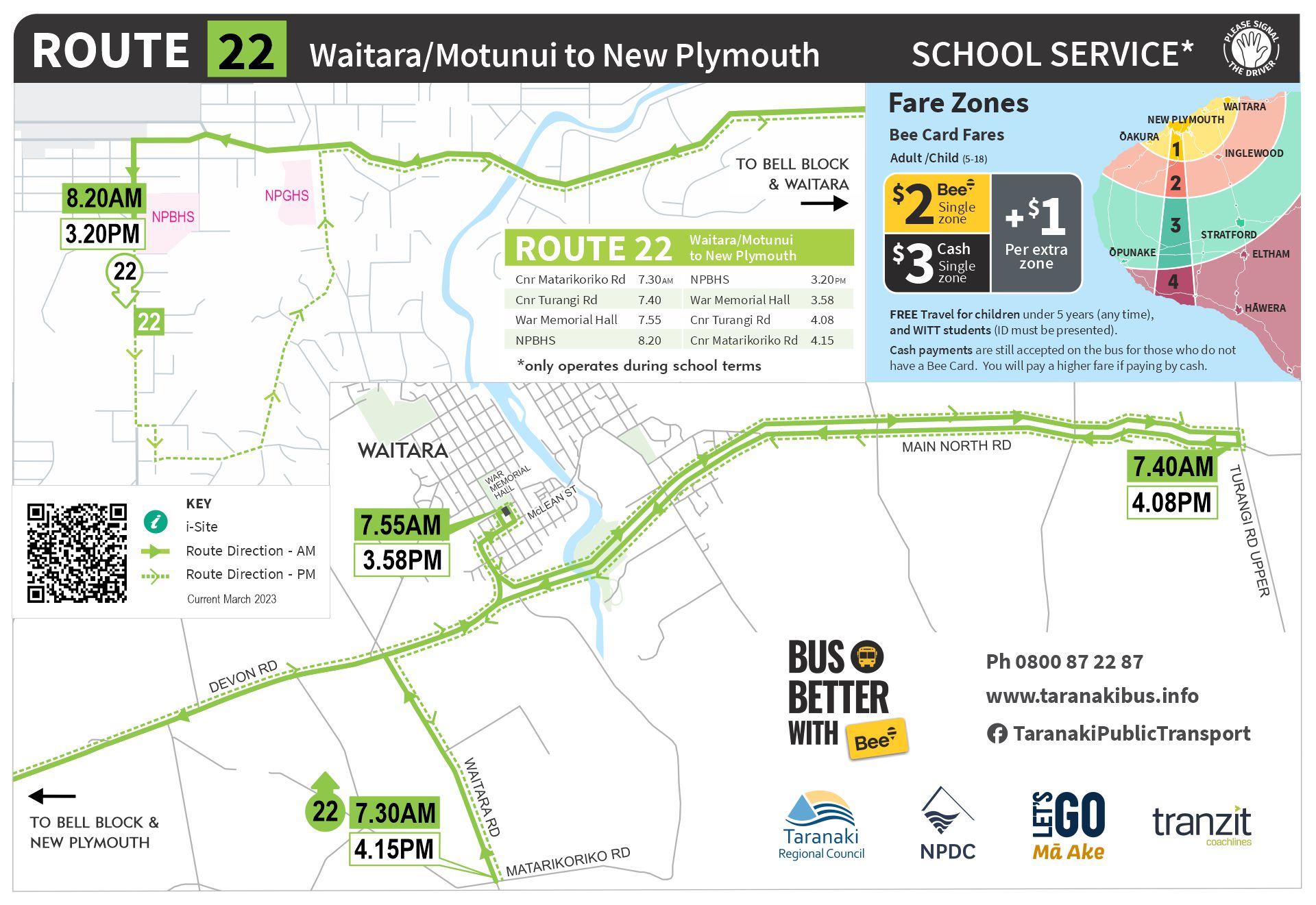 R22 Waitara Motunui Schoolbus March23
